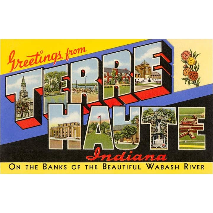 Found Image Press - Wholesale Sticker - Sticker IN-46 Greetings from Terre Haute