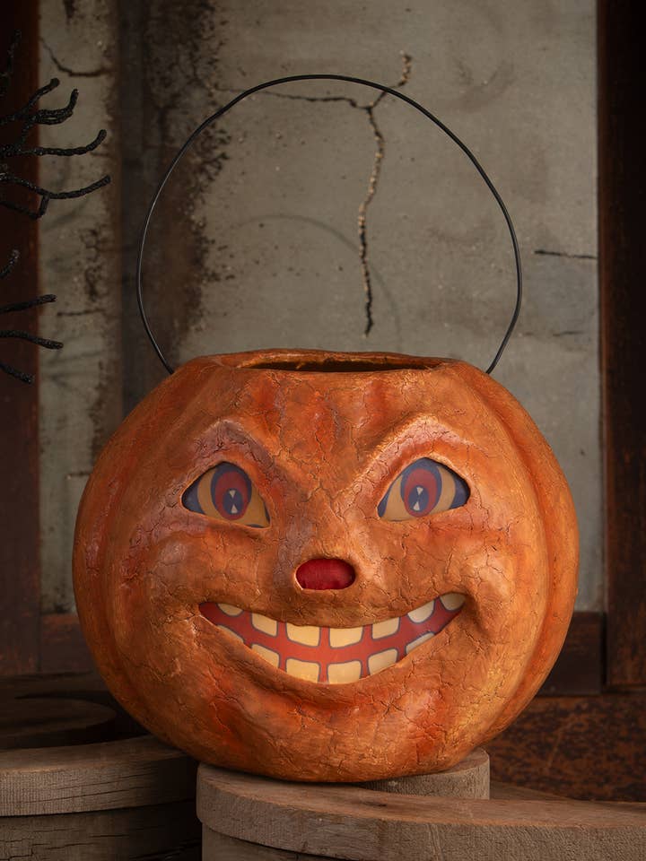 Vintage Pumpkin Bucket Large for wholesale by Bethany Lowe Designs