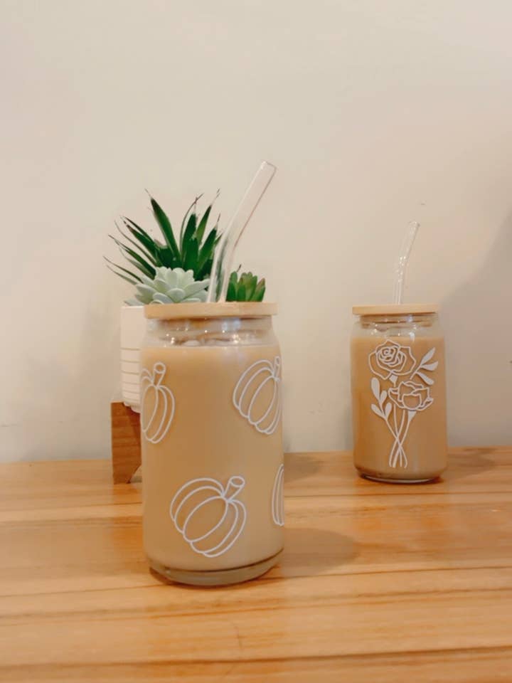 Pumpkin can glass for wholesale by Pink pretty designs