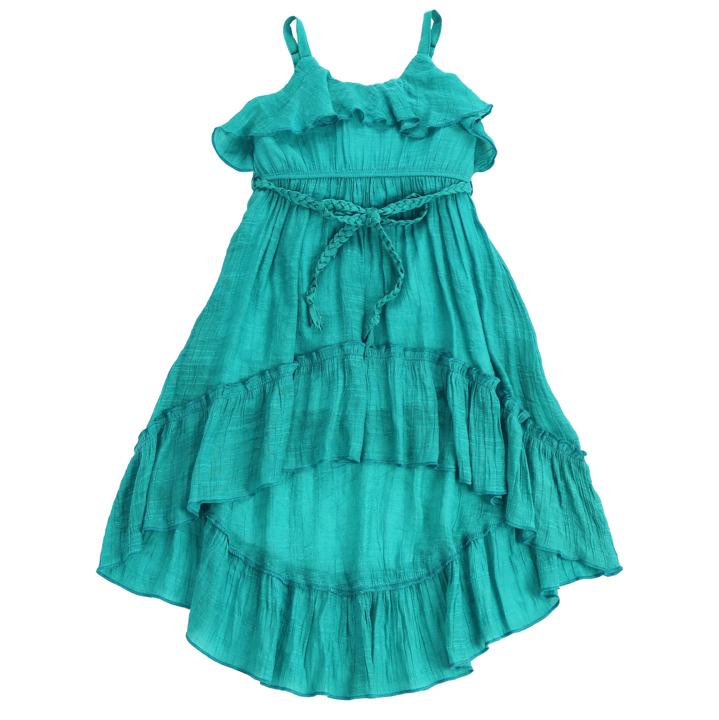 SISSYMINI - Vente Robe – enfant - Robe Hi-Lo en mousseline de coton doux BEACH BEAUTY à volants | LL3021