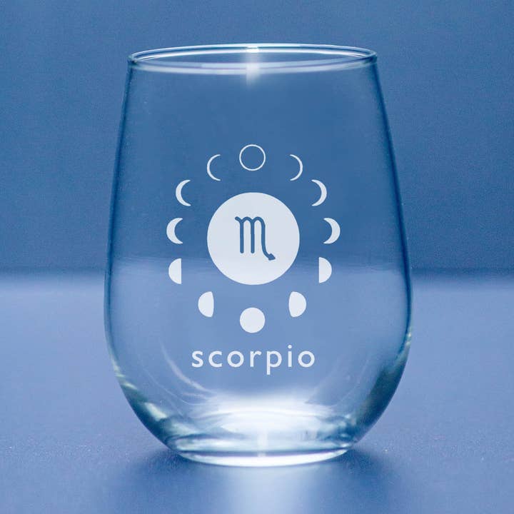 Zodiac Wine Glass for wholesale by Morning Fog Studios