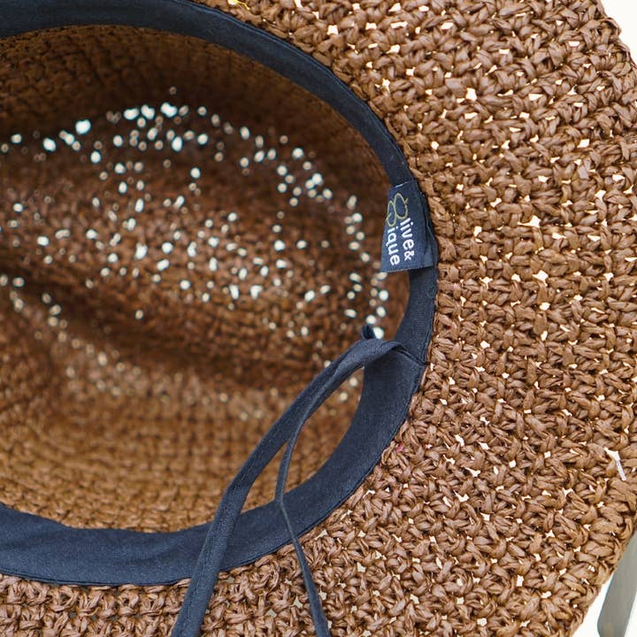 Olive & Pique - Wholesale Straw Hat - Women's - Paper Straw Crochet Packable Fedora, Adjustable2