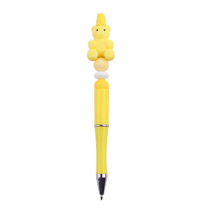 KiddieKickz - Venta al por mayor Bolígrafo - Bolígrafos hechos a mano, cuentas de silicona con forma de oso, coloridas