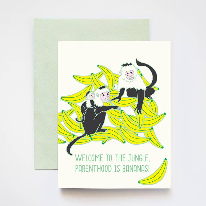 ILOOTPAPERIE - Wholesale Baby Card - Parenthood is Bananas Baby Congratulations Greeting Card0