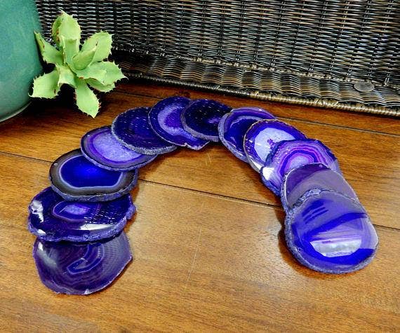 Rock Paradise - Wholesale Spiritual Stone/Crystal - Agate Slices -Top Drilled - Size #2 LARGE AGATE - Crystal Craft Supply25