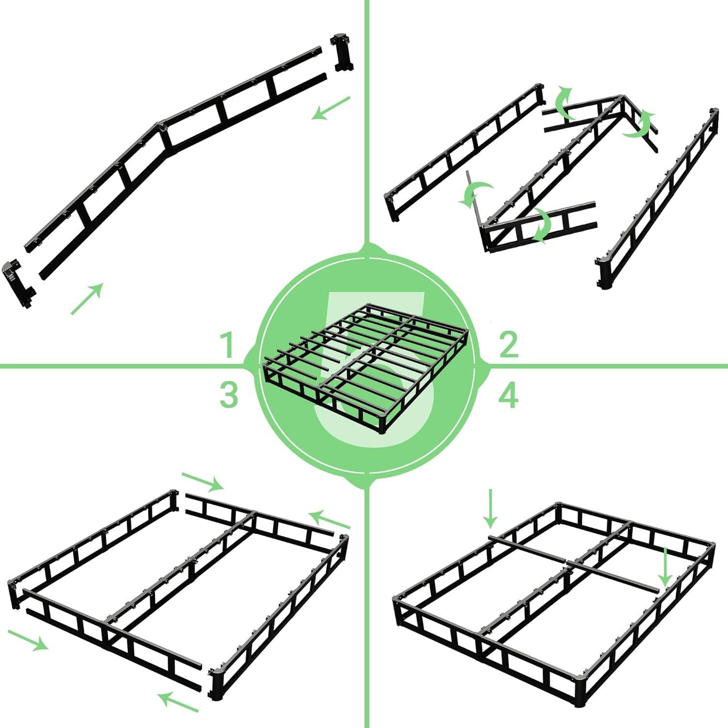 Queen 3 Inch Low Profile Box Spring Heavy Duty Metal Bed Base Mattress Foundation for wholesale on Faire3