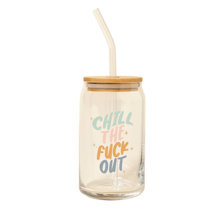 Talking Out of Turn - Wholesale Drinking Glass/Cup - Can Glass w/Lid + Straw (Topsellers!)