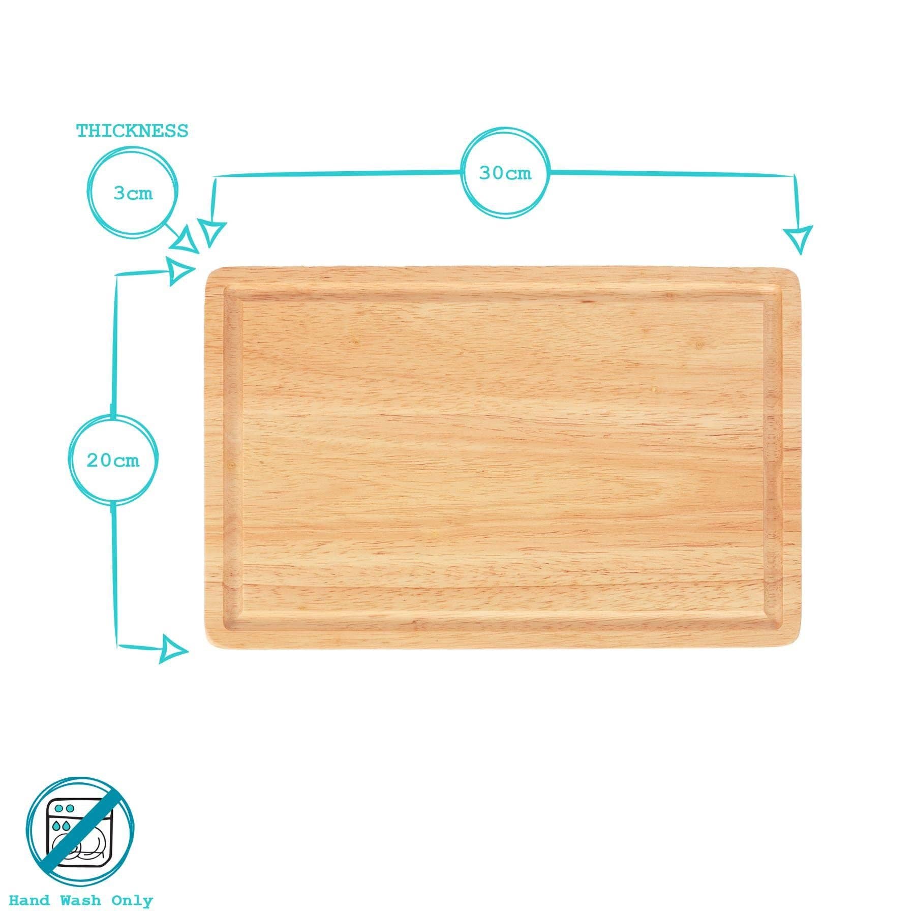 Rinkit Ltd - Wholesale Cutting Board - Wooden Butchers Block Chopping Board - 30cm x 20cm6
