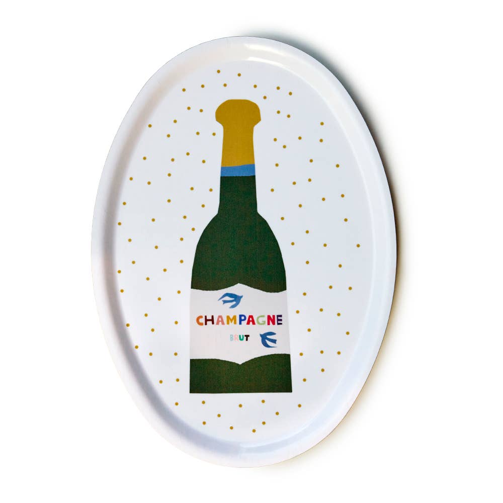 BLU KAT - Wholesale Serving Tray - CHAMPAGNE Oval Serving Tray - 31x22cm0