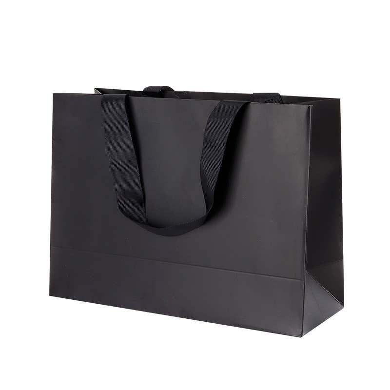 ByHome - Vente Pochette cadeau - Sac cadeau en papier noir intégral avec corde torsadée de qualité supérieure et papier de soie7