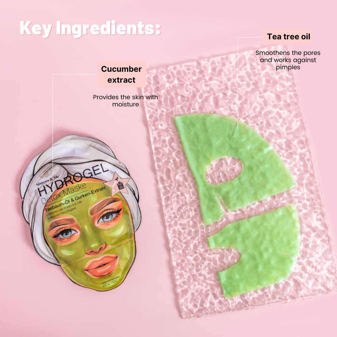 Sisters & Me GmbH - Wholesale Skincare Face Mask - 5X HYDROGEL DETOX MASK WITH TEA TREE OIL & CUCUMBER EXTRACT7