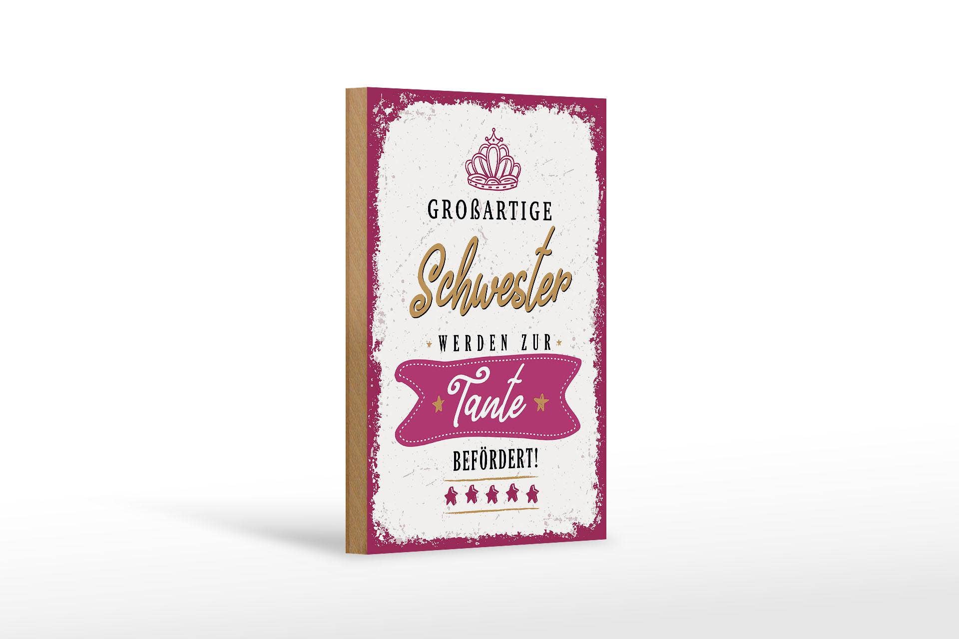 Femer - Wholesale Sign - Wooden sign saying Great sister become aunt 12x18 cm sign0