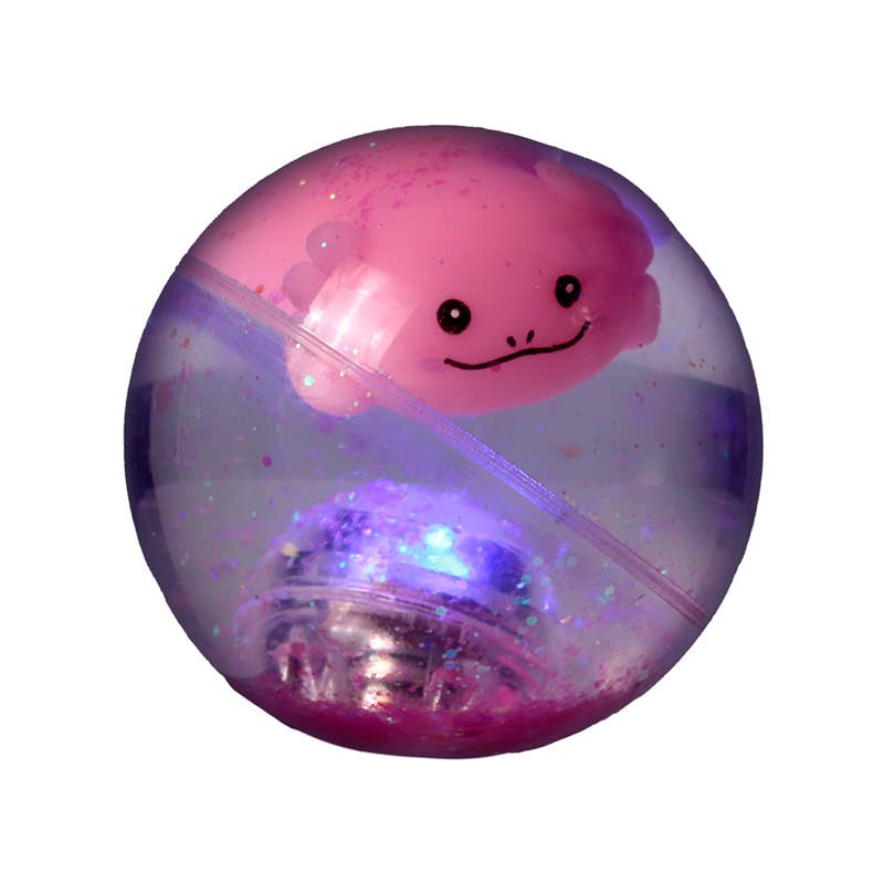 Puckator Ltd - Wholesale Stress Relief Ball/Dough - Axolotl High Bounce LED Flashing Bouncy Ball3