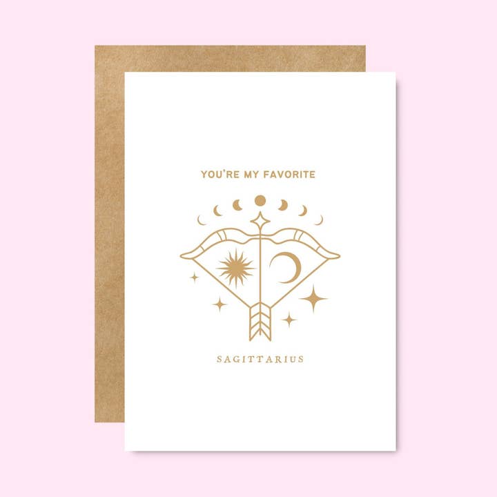 You’re My Favorite Sagittarius - Zodiac Astrology Card for wholesale by Little Viper Co