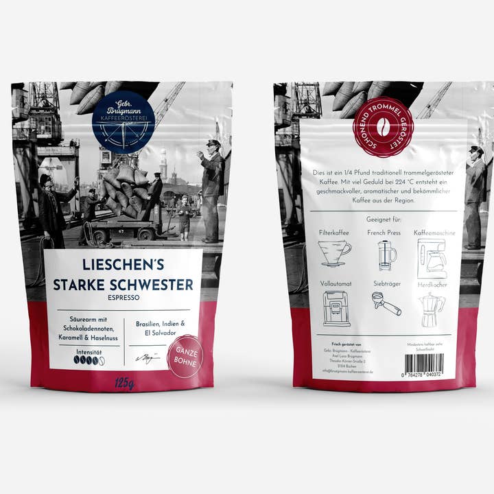 Gebr. Brügmann Kaffeerösterei – Großhandel Gemahlener Kaffee – Lieschen's starke Schwester - handgerösteter Espresso