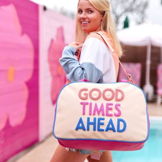 Jadelynn Brooke - Wholesale Weekender Bag - Women's - Duffle Bag - Good Times Ahead (Cream/Coral/Pink/Blue)0