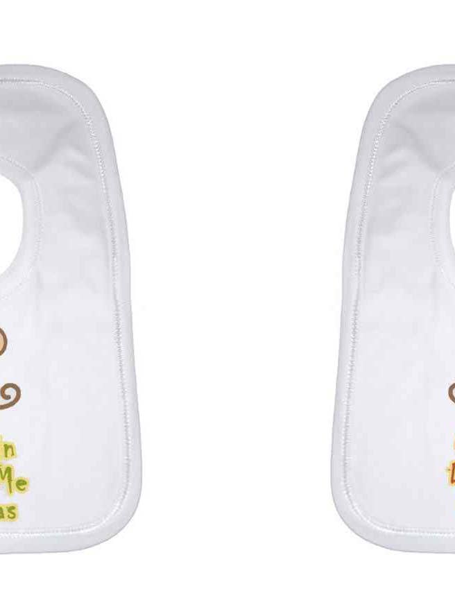 Bavoir double My Twin Drives Me Bananas pour bébé pour la vente par Little Ratbag