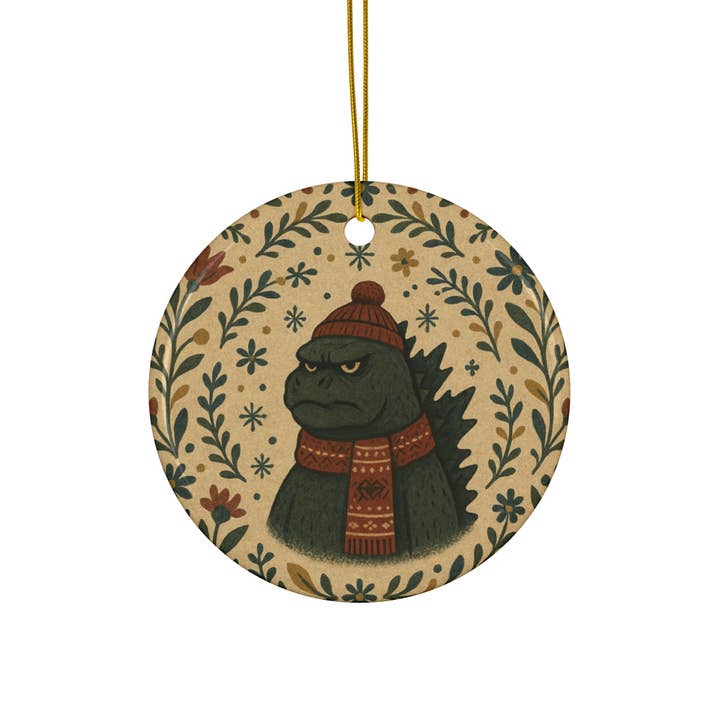 Godzilla Nordic Winter Christmas Decoration, Scandinavian Folk Art Ornament, Christmas Tree Decor for wholesale by Rainbow Unicorn Birthday Surprise