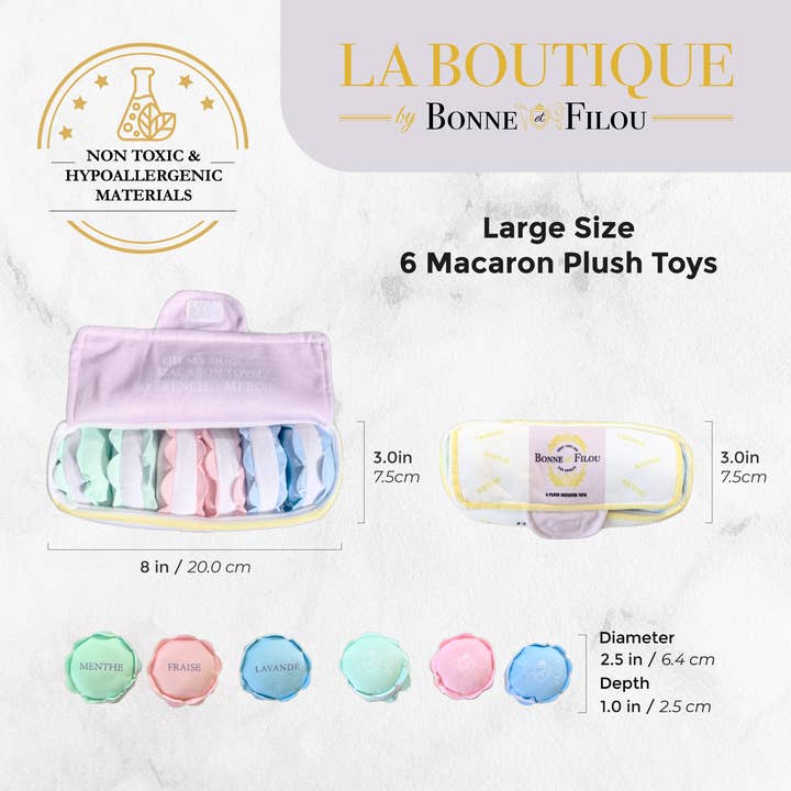 Bonne et Filou - Wholesale Pet Squeaky Toy - Dog - Dog Toy Macarons Squeaky Plush