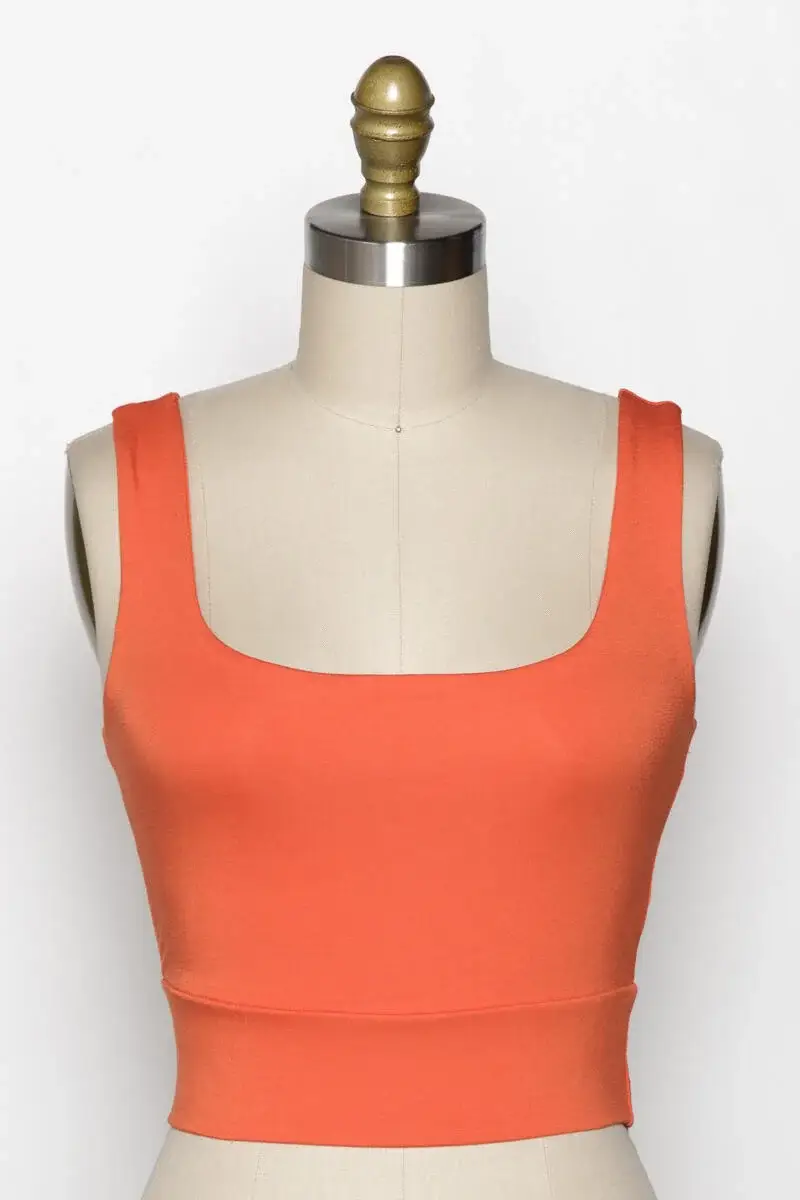 Final Touch - Wholesale Knit Top - Women's - Square Neck Fitted Crop Top - T1685943