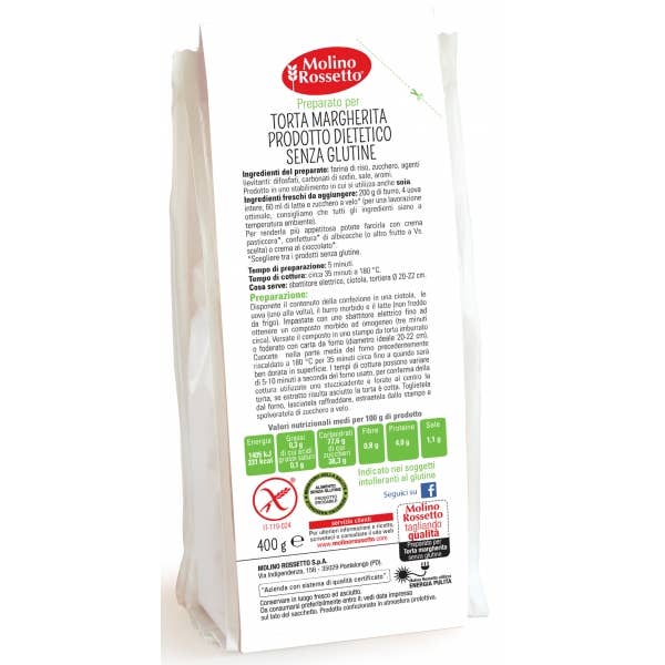 Molino Rossetto - Wholesale Cake Mix - MARGHERITA CAKE MIX - GLUTEN-FREE - 400G1