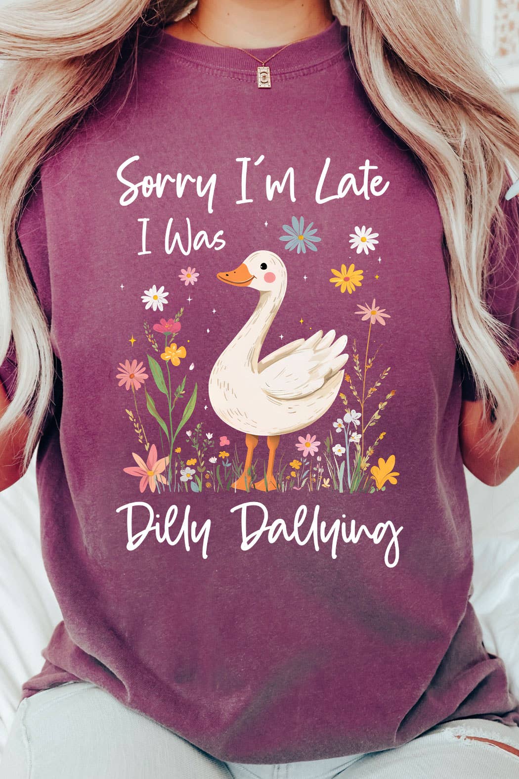 Kissed Apparel - Vendita all'ingrosso Maglietta serigrafata - Donna - Scusa per il ritardo, stavo perdendo tempo Comfort Colors3