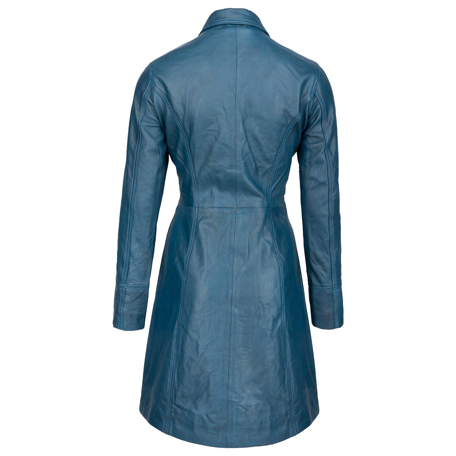 Urban 5884 Amsterdam | Leather jackets – Casaco de couro - Mulher por atacado – Casaco feminino longo Janice Urban 5884 em couro de carneiro verde encerado11