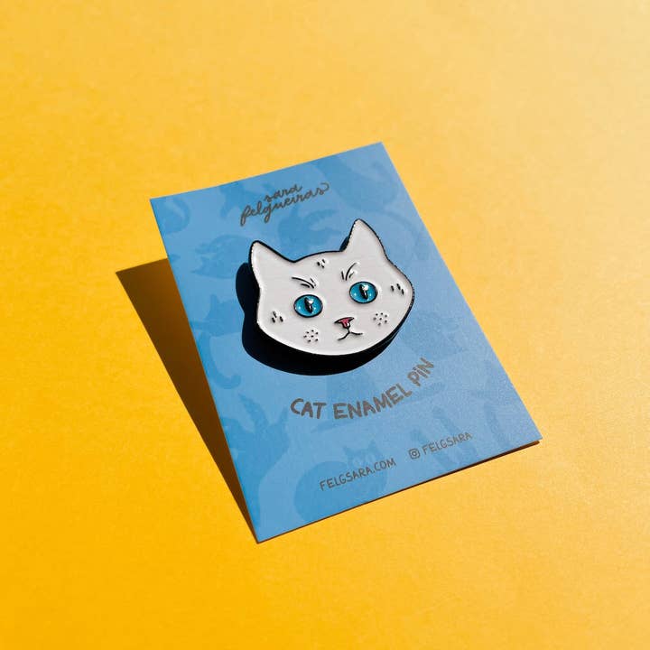 felgsara - Wholesale Lapel Pin/Button - White Cat Enamel Pin1