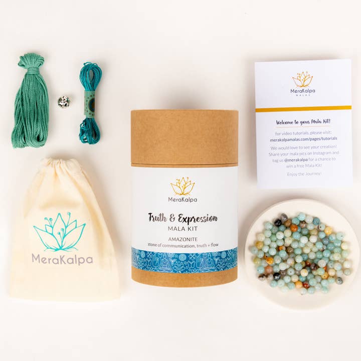 MeraKalpa Malas – wholesale Beaded bracelet – Truth + Expression Amazonite Mala Bracelet Kit