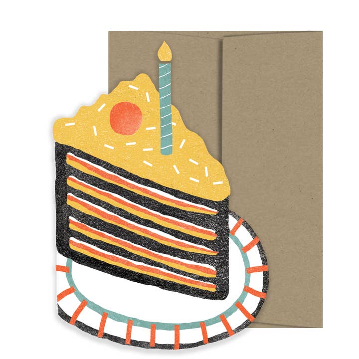 Isatopia - Wholesale Birthday card - Piece of Cake - Die Cut Birthday Card