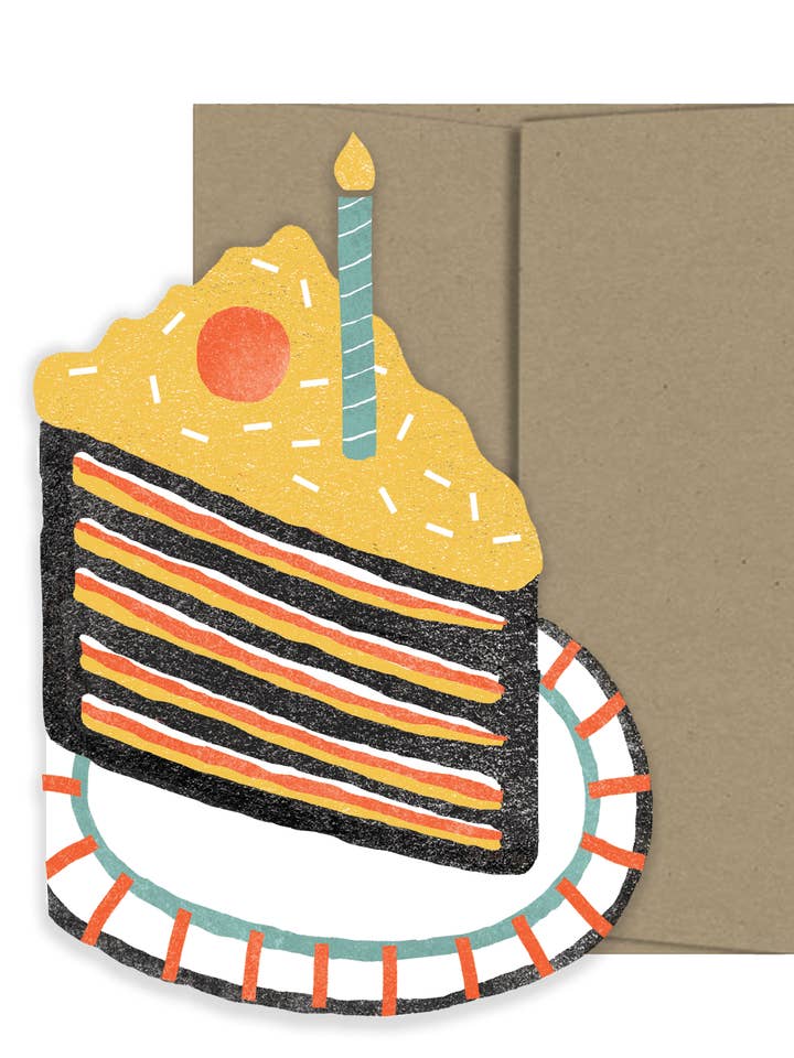 Piece of Cake - Die Cut Birthday Card for wholesale by Isatopia