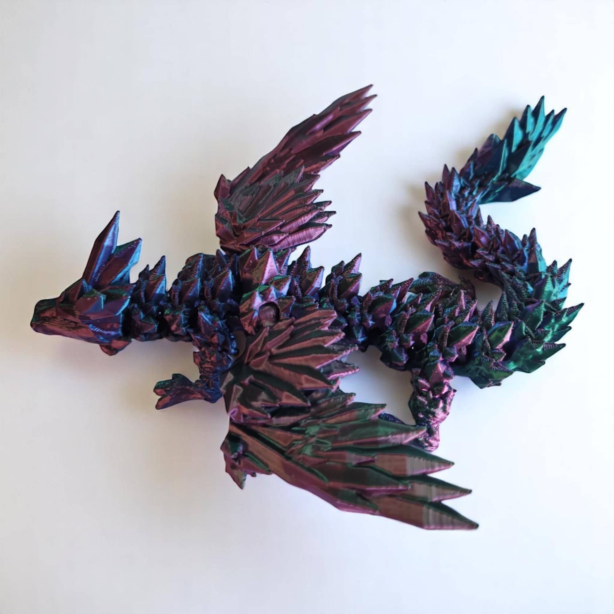 PowerTRC 3D Print - Wholesale Party Favor - 3D Printed Articulated Crystal Dragon with Wings (Large)8