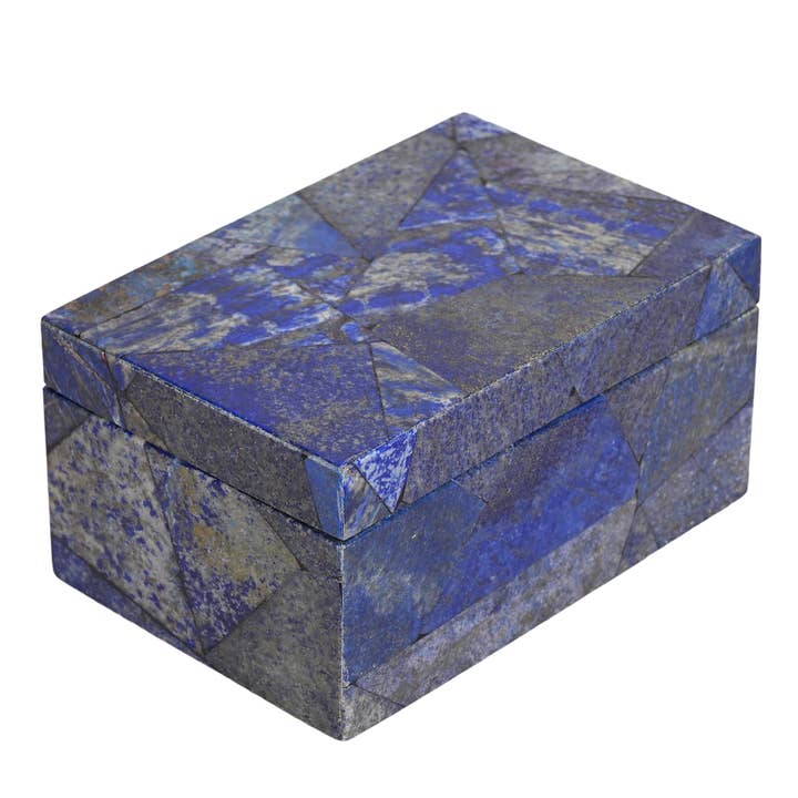 Lapis Lazuli Jewelry Box Blue Crystal Trinket Box for wholesale by Serein Wellness