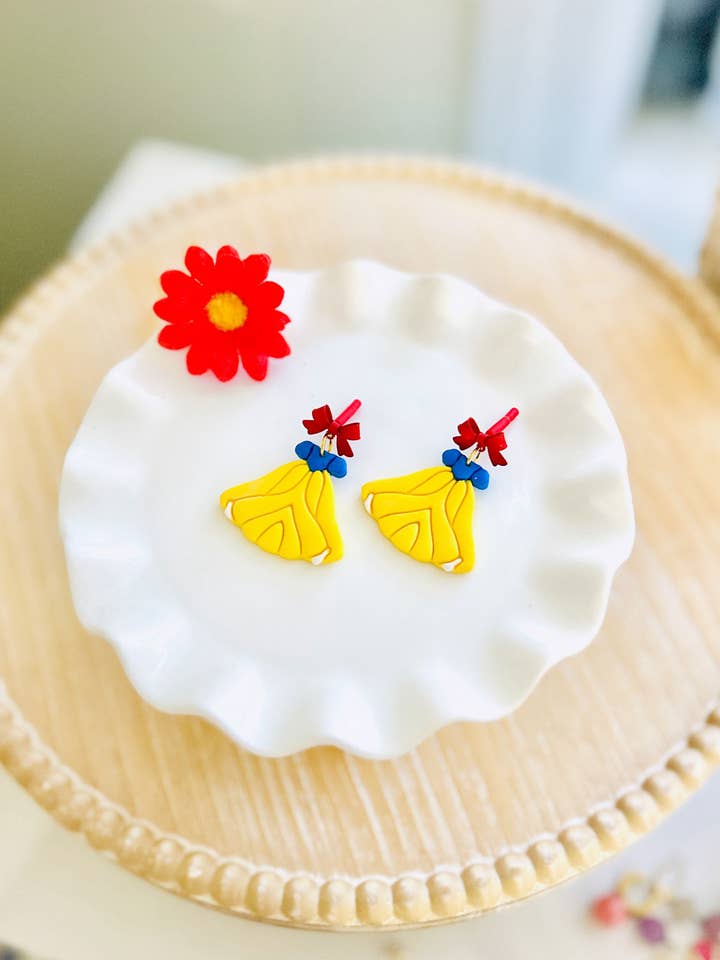 Princess Dress Clay Earrings Fairytale Jewelry Magical Dang for wholesale by Eflie