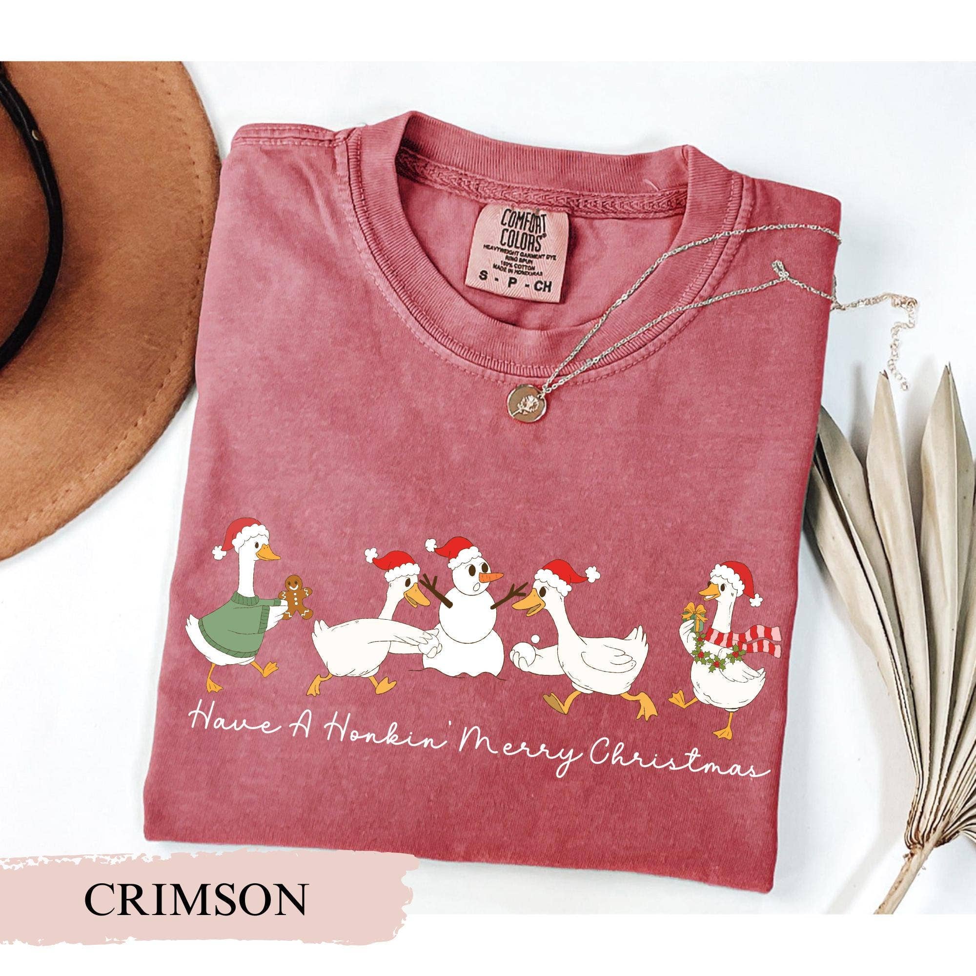 Glaime - Wholesale T-Shirt (Graphic) - Women's - Goose Christmas Shirt, Cute Holiday Duck Sweater4