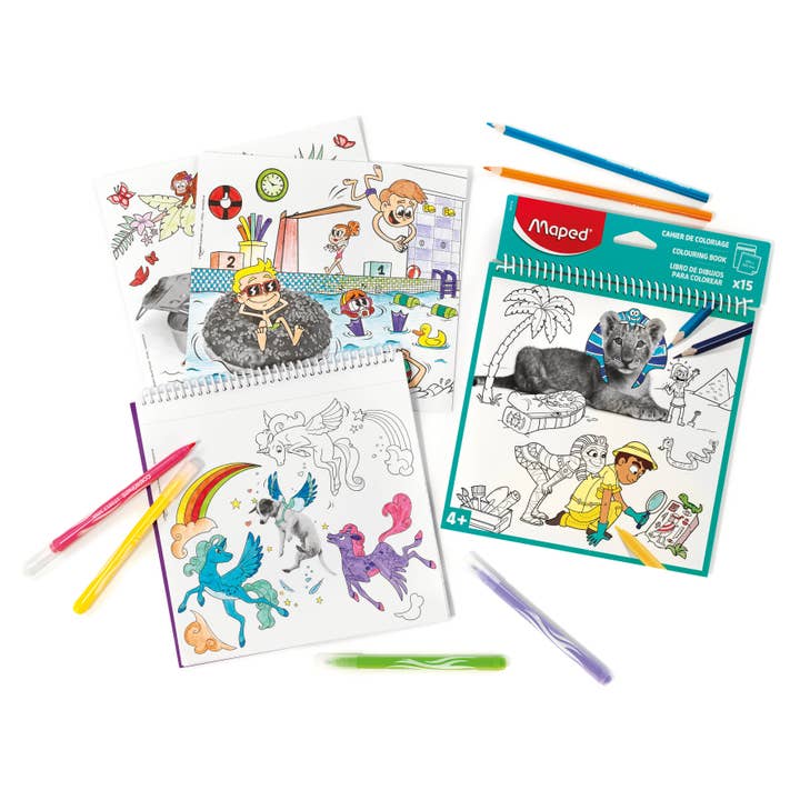 Janod - Wholesale Coloring Book - Kids & Baby - Spiral Bound Coloring Book to Color - 15 Pages
