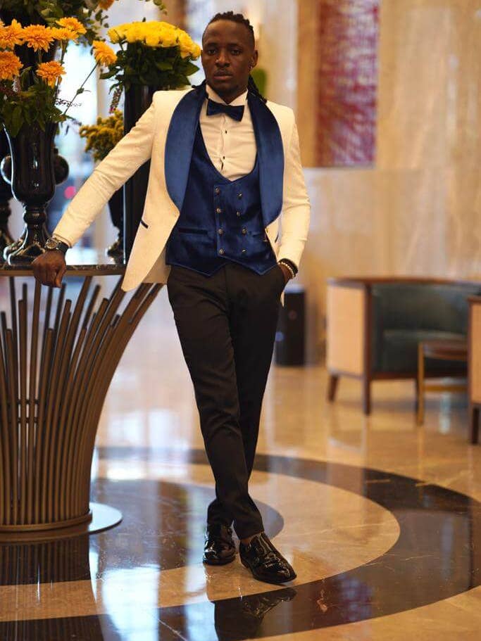 White and Royal Blue Tuxedo - Blue Prom Suit - Blue Wedding Two Toned Suit for wholesale by Alberto Nardoni
