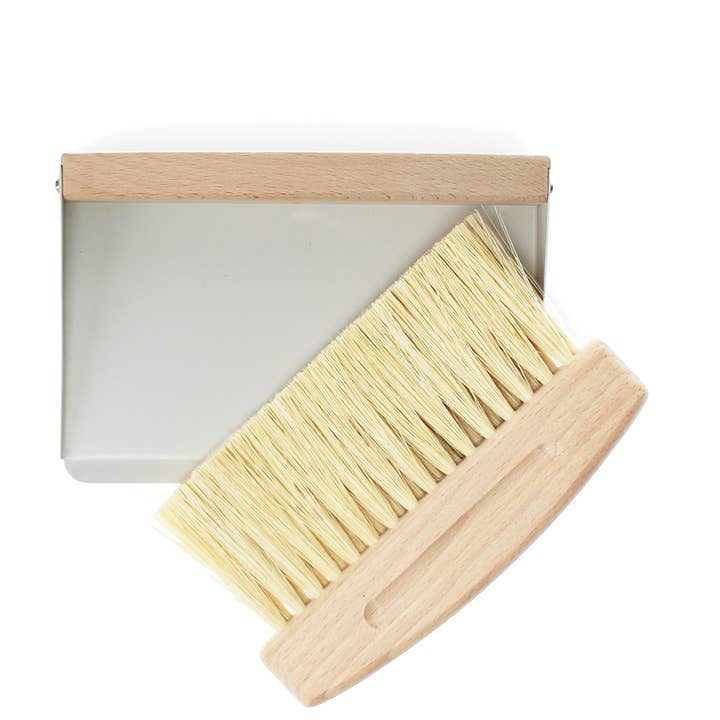 Rex B2B - Europe - Wholesale Cleaning Brush - Wooden table brush and pan set - Soft grey3
