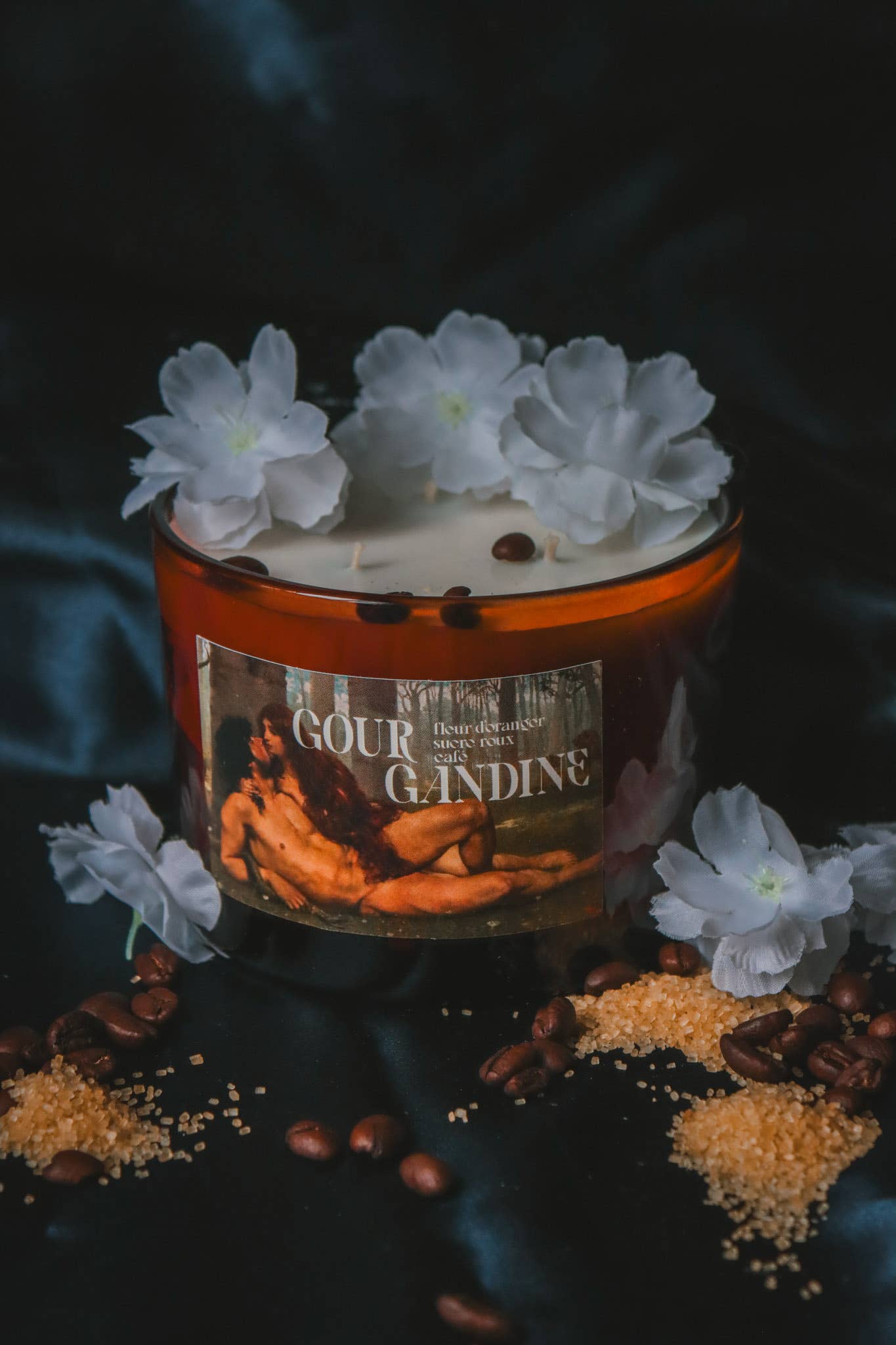 Gourgandine bougies - Wholesale Jar/Filled Candle - Orange blossom sugar coffee message candle, rapeseed wax4