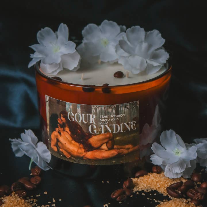 Gourgandine bougies – Großhandel Kerze im Glas / gefüllte Kerze – Nachrichtkerze Kaffee Orangenblüte Zucker, Rapswachs4