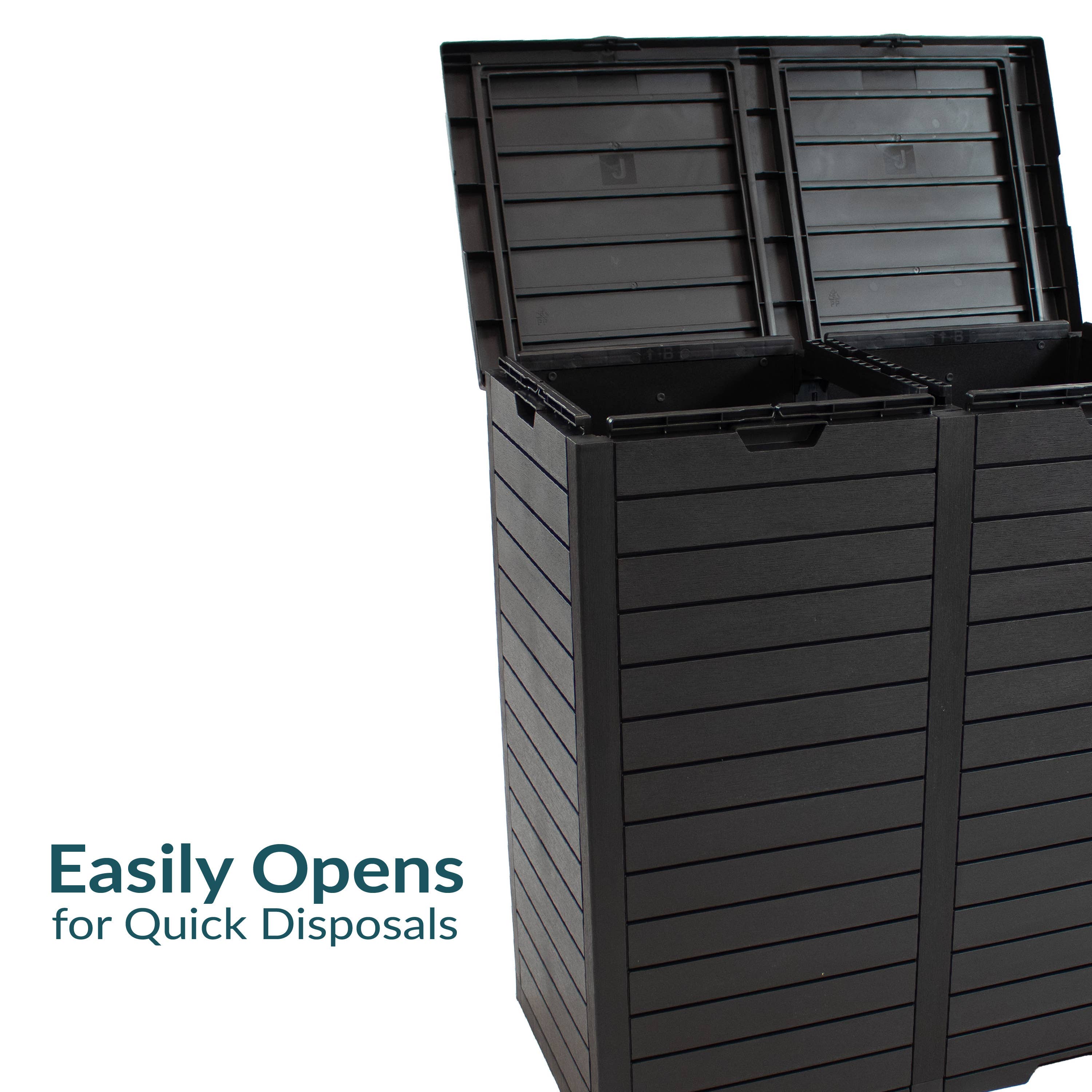 Sunnydaze Decor - Wholesale Trashcan/Trash Bin - 78 Gal. Outdoor Double Trash Can with Lids - Black5