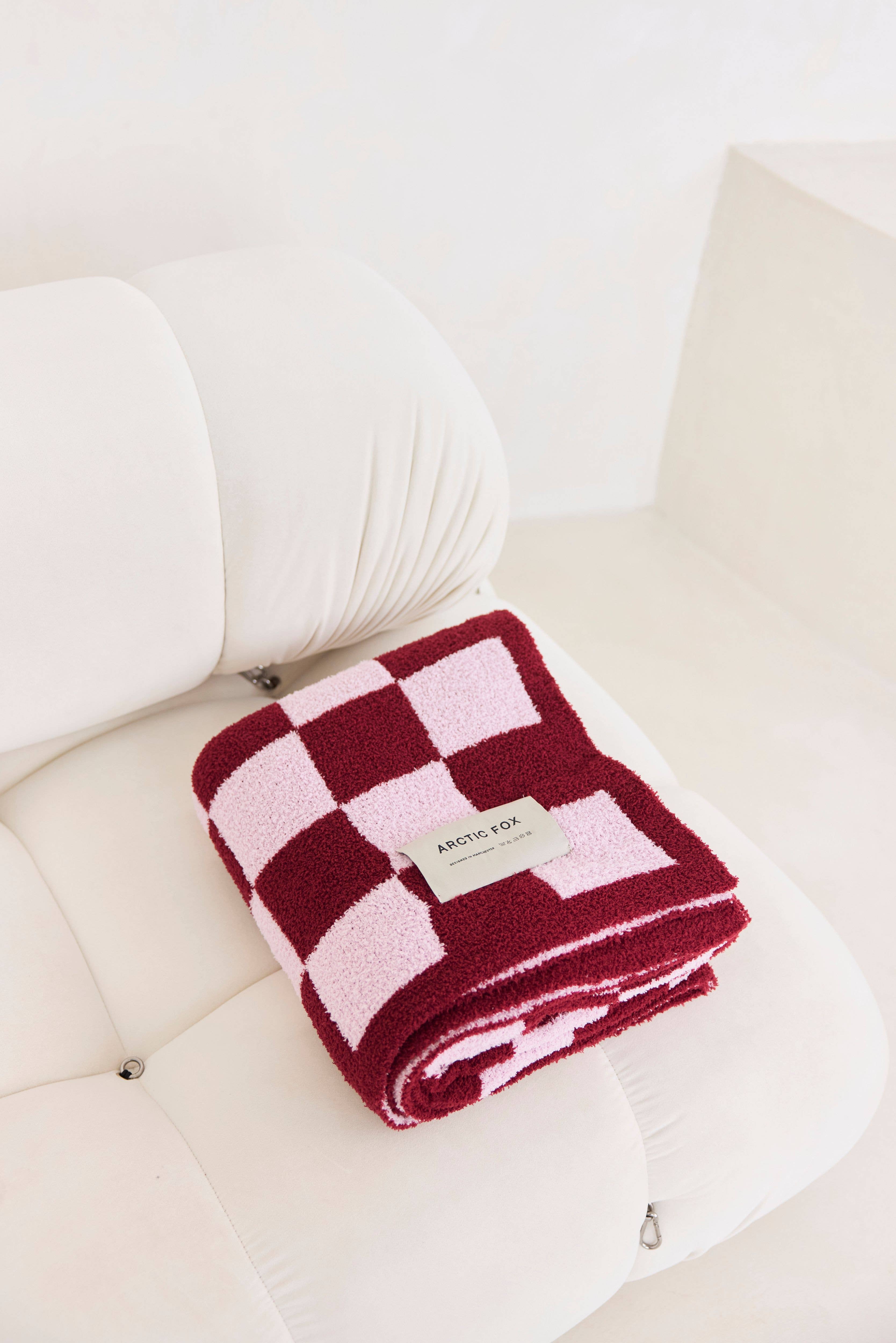 ARCTIC FOX & CO. - Vendita all'ingrosso Plaid - Il Plaid Teddy - 100% Riciclato - Quadri Rosa - AW252