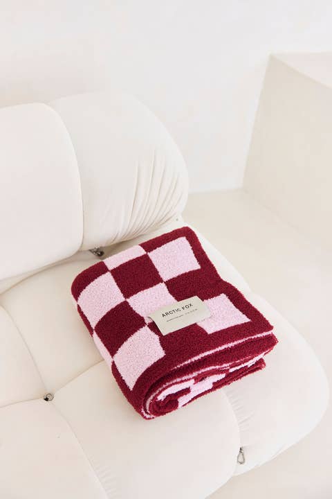 ARCTIC FOX & CO. - Vendita all'ingrosso Plaid - Il Plaid Teddy - 100% Riciclato - Quadri Rosa - AW252