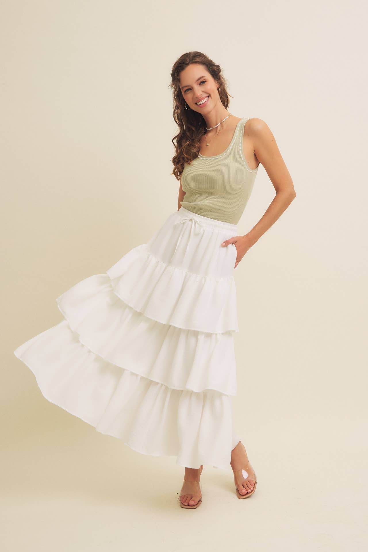 in february - Wholesale Knit Sweater - Women's - EVERYDAY SOFT CONTRAST STITCH LUXE SWEATER TANK20