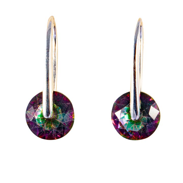 Rollin' Along Mystic Topaz Sterling Dangle Earrings for wholesale by Saraswati Imports