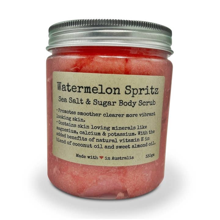 Watermelon Body Scrub Salt Sugar Coconut Oil with Vitamin E for wholesale by Bomd