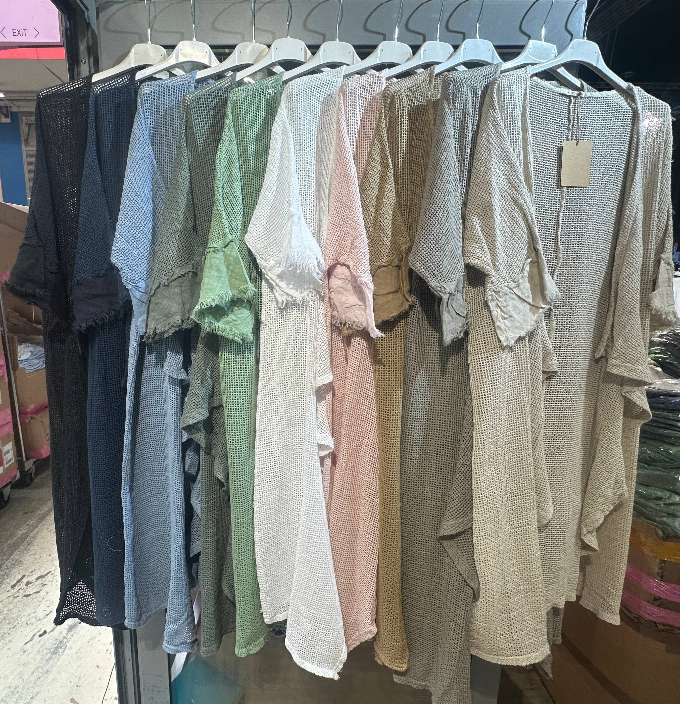 LÉA & LUC - Wholesale Vest - Dames - Opengewerkt vest van 100% katoen met 100% linnen mouwen REF. 6086514