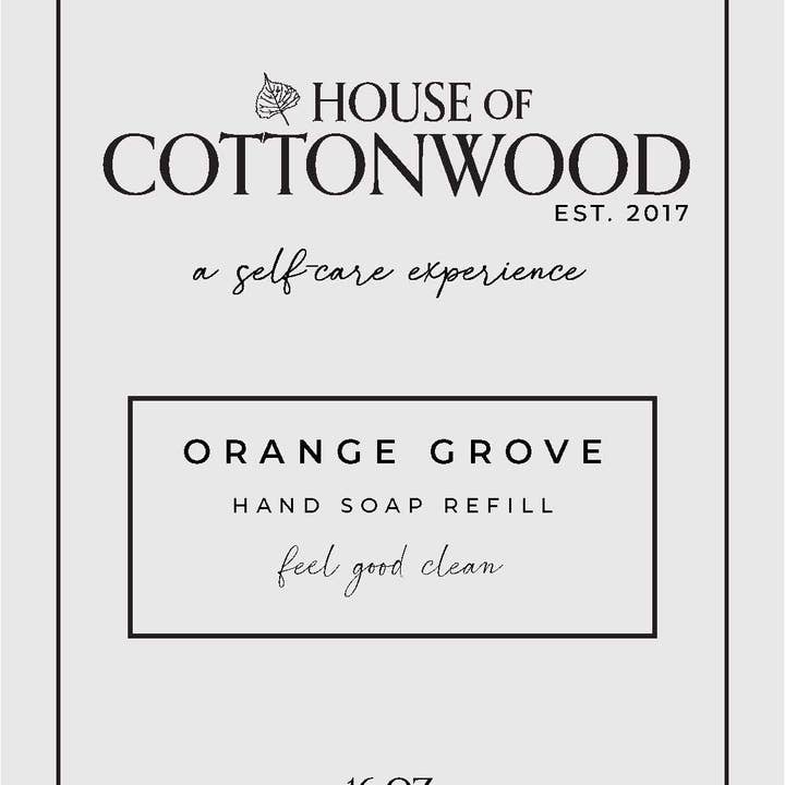 House of Cottonwood - Wholesale Hand Soap/Wash - ORANGE GROVE FOAMING HAND SOAP REFILL