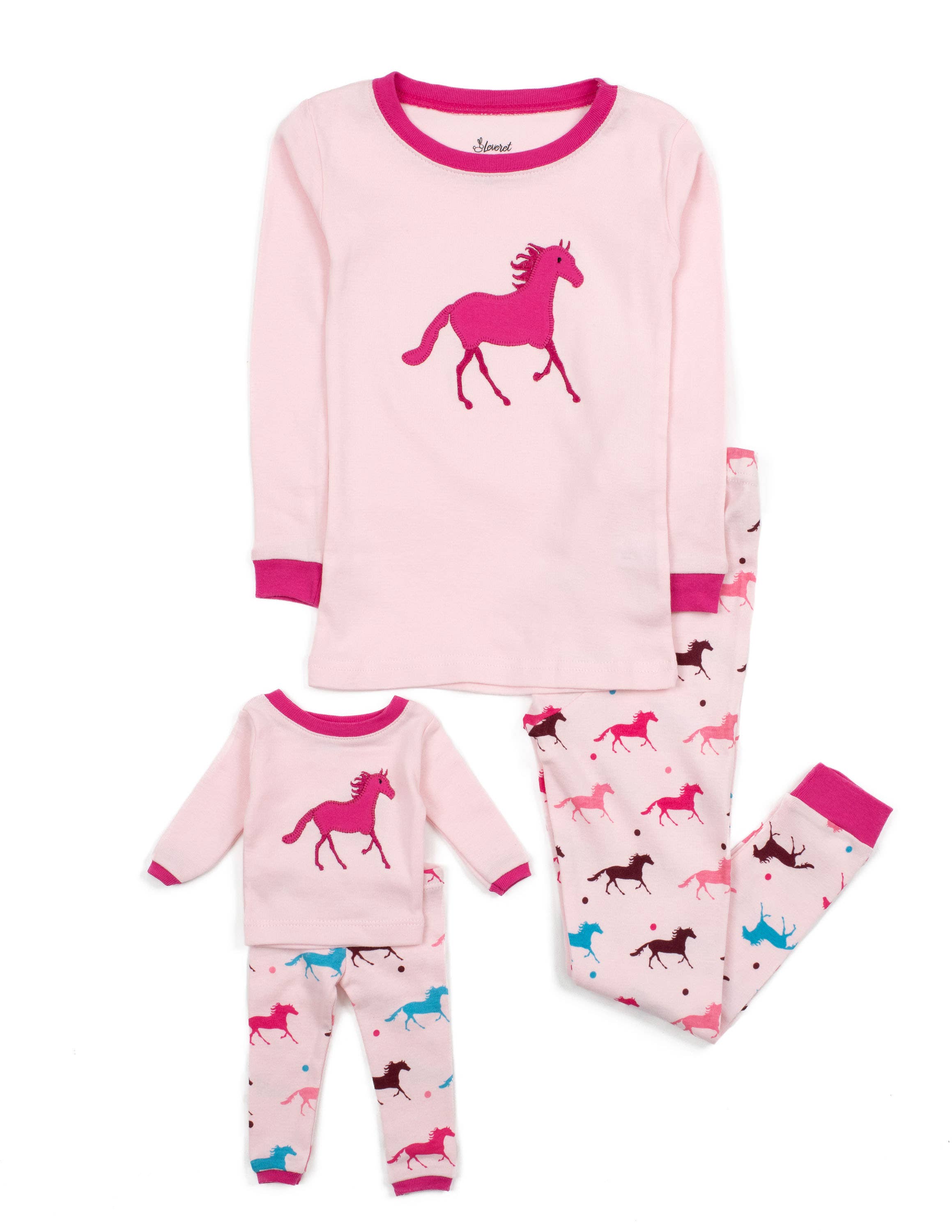 Leveret Pajamas - Wholesale Sleepwear Set - Kids - Kids Girl & Doll Cotton Pajamas24