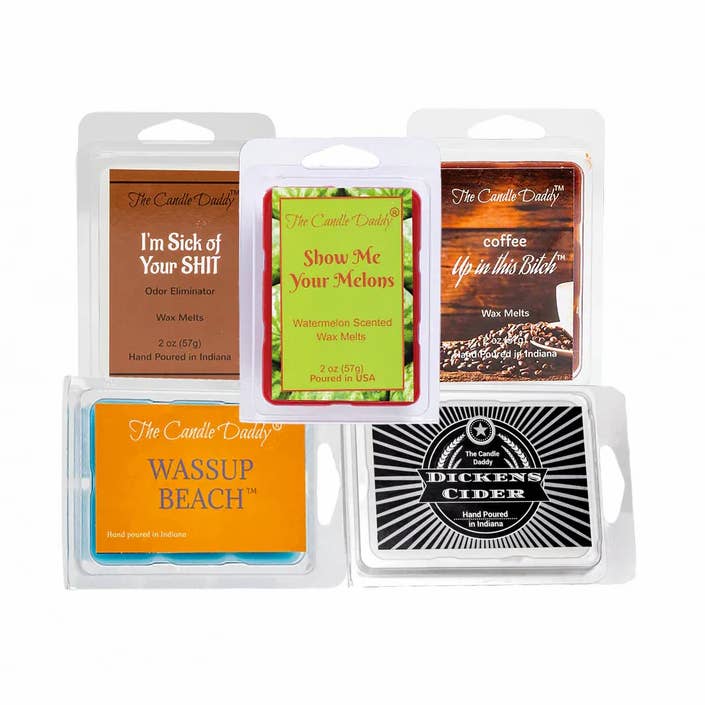 Daddy's Greatest Hits Volume 2 - 5 Funny Wax Melts for wholesale by The Candle Daddy